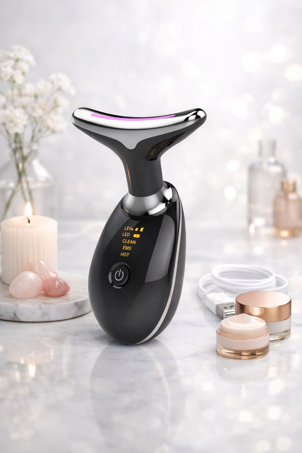 7-Farben-LED-Gesichts- und Nackenmassagegerät